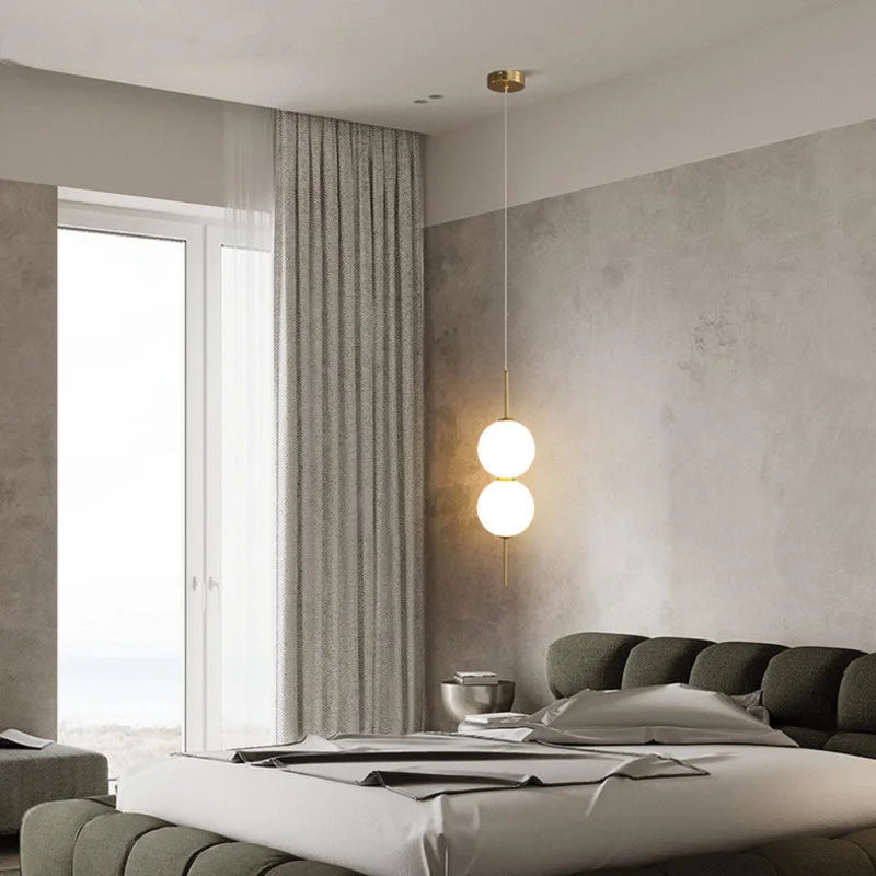 Modern Glass Ball Pendant Light for Bedroom & Entryway