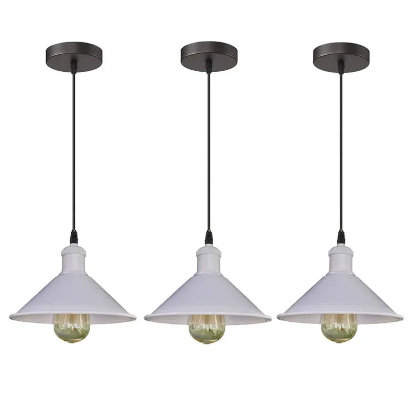 Vintage Industrial Edison Pendant Lights - E27 Base (Set of 3)