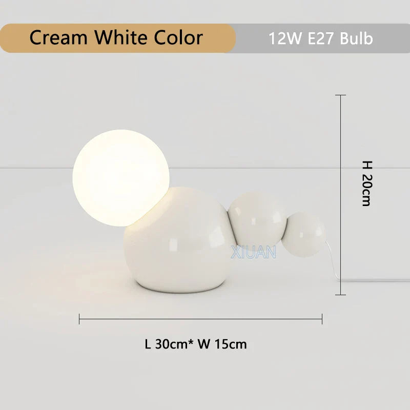 Round Glass Bedside Lamp for Home Decor