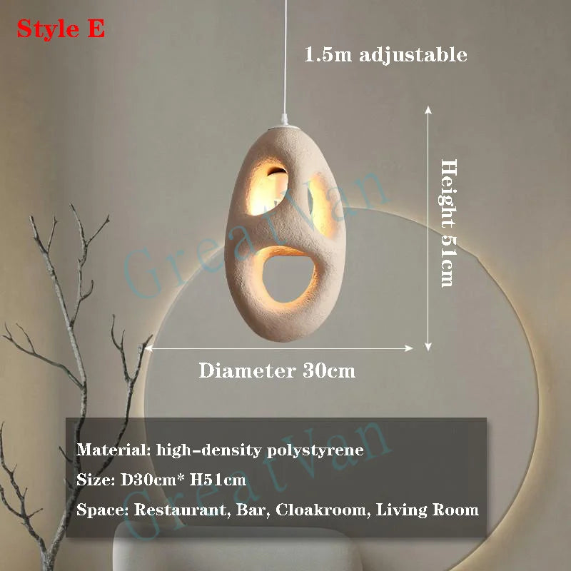 Wabi-Sabi LED Designer Pendant Light for Home Décor