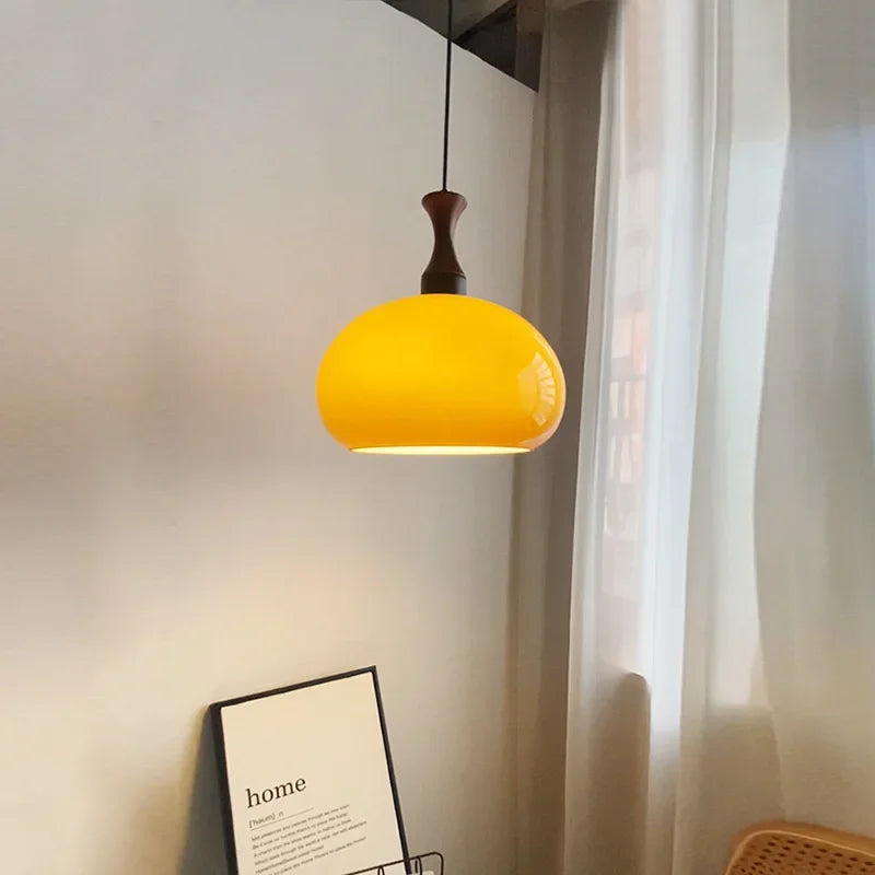 Retro Japanese Medieval Bauhaus Glass Pendant Light for Living Room, Bedroom, Office, Bar