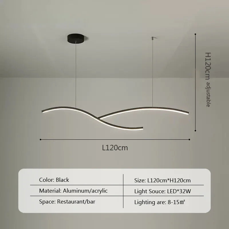 Modern LED Pendant Light with Hyperbolic Acrylic Shade
