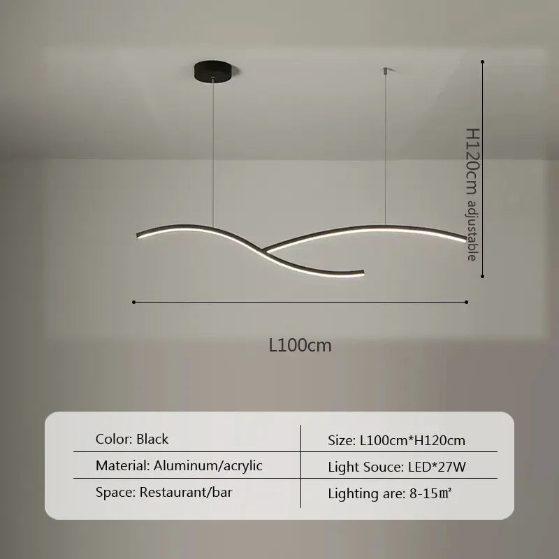 Modern LED Pendant Light with Hyperbolic Acrylic Shade