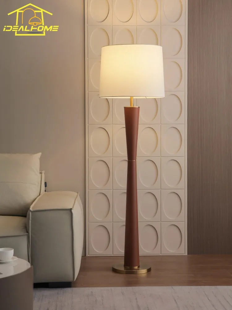 Minimalist Nordic Design Leather Floor Lamp in Iron