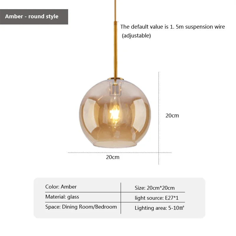 Nordic Design Glass LED Pendant Light - Stylish Indoor Decor