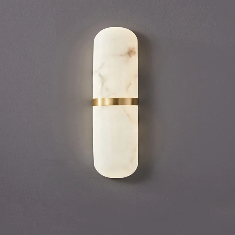 18W LED Wall Sconce - Semi-Cylinder Marble Imitation