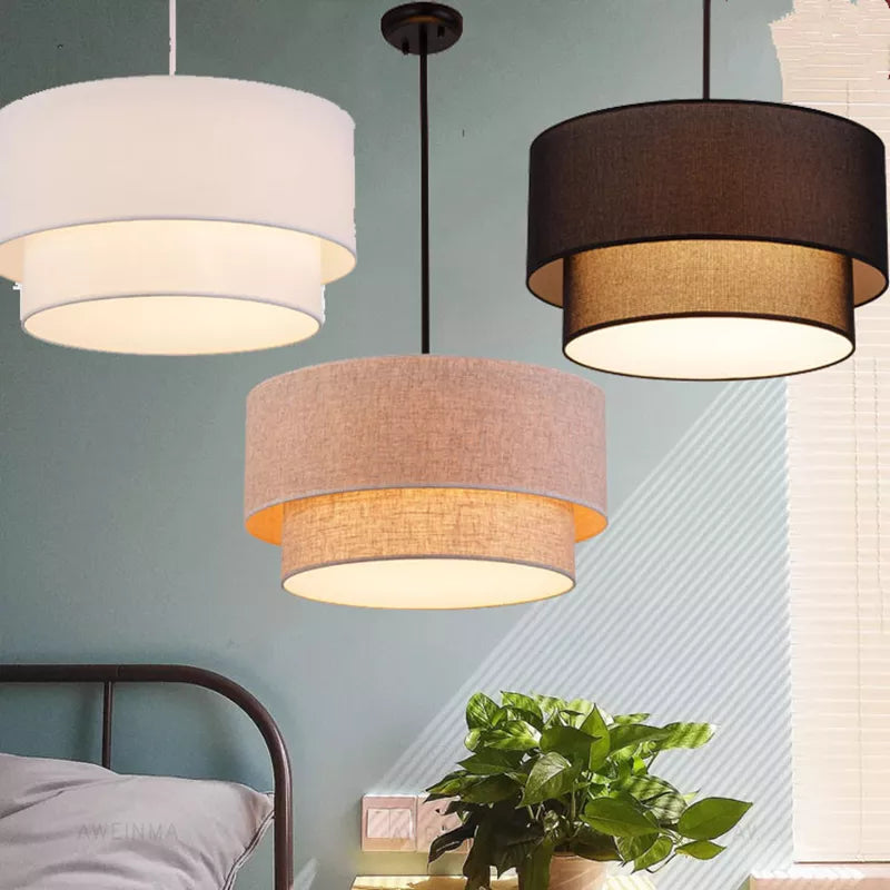 Modern Pastoral Linen Fabric Pendant Light