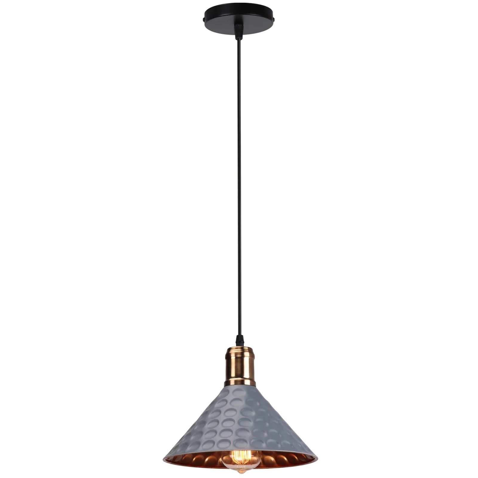 Modern Vintage LED Metal Cone Shade Ceiling Light