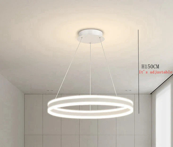 Modern LED Dimmable Ring Design Chandelier