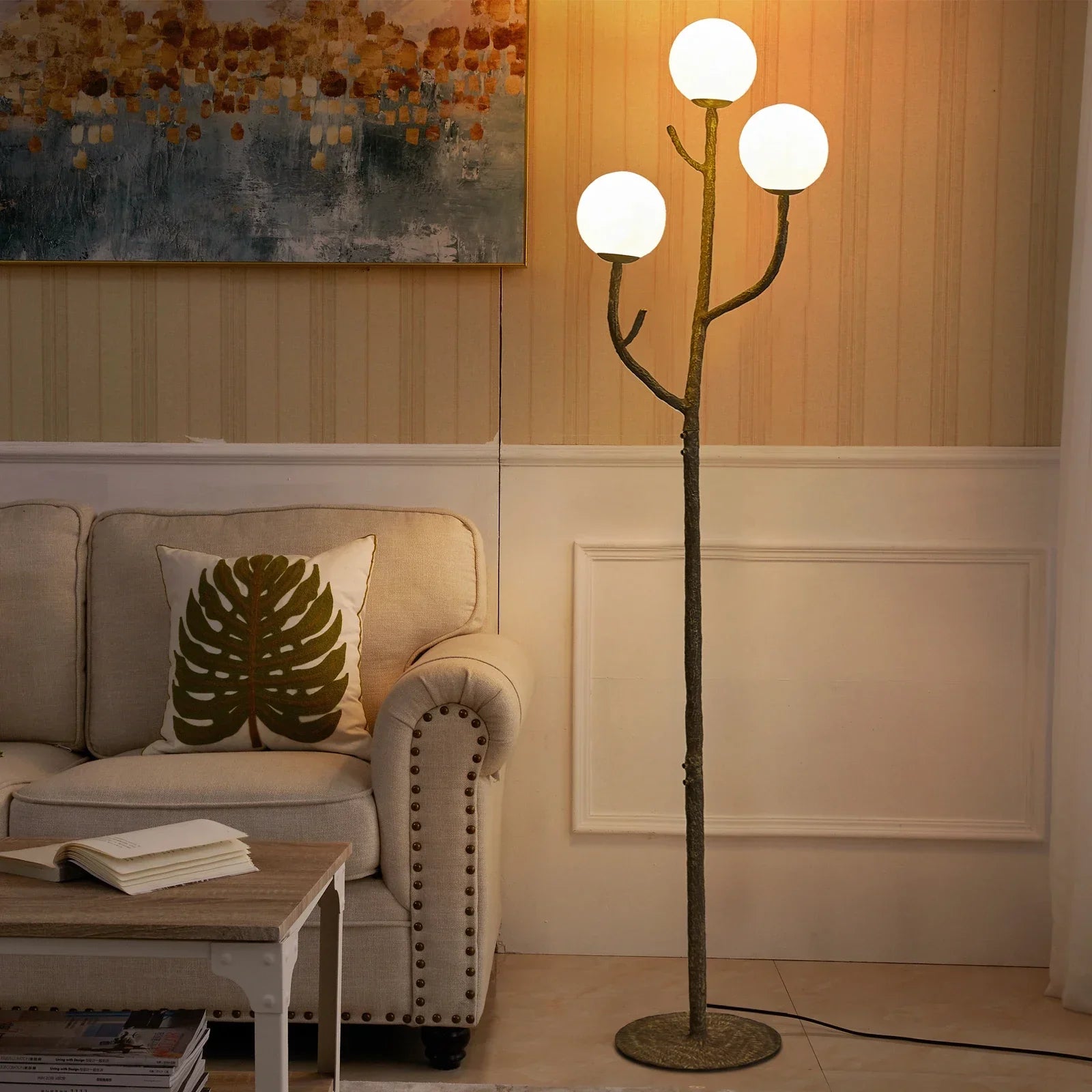 Handmade Metal Floor Lamp Inspired by Nature
