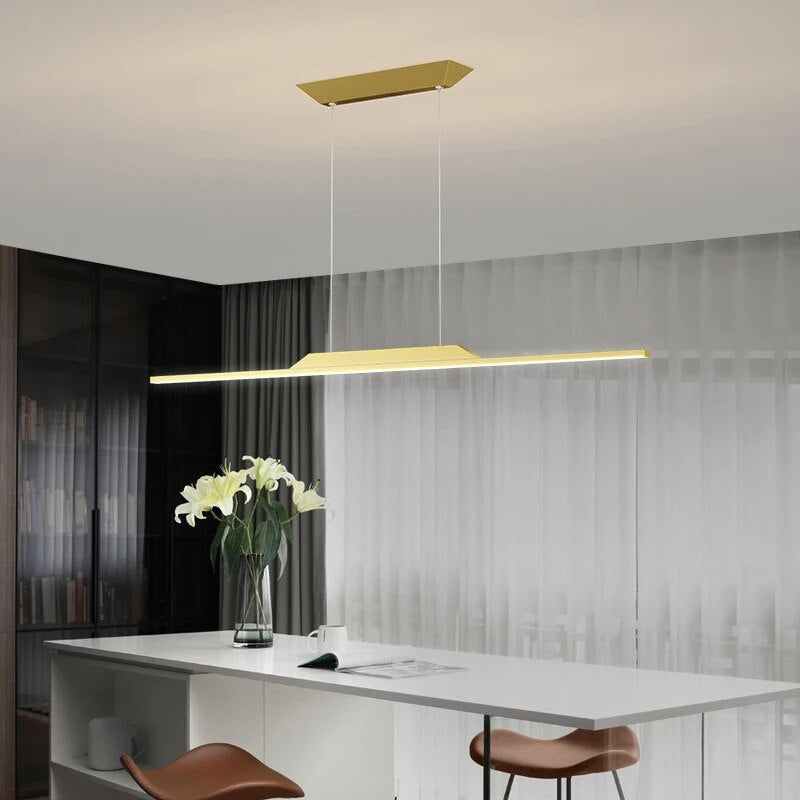 Nordic Flat Line Pendant Light for Kitchen and Bar