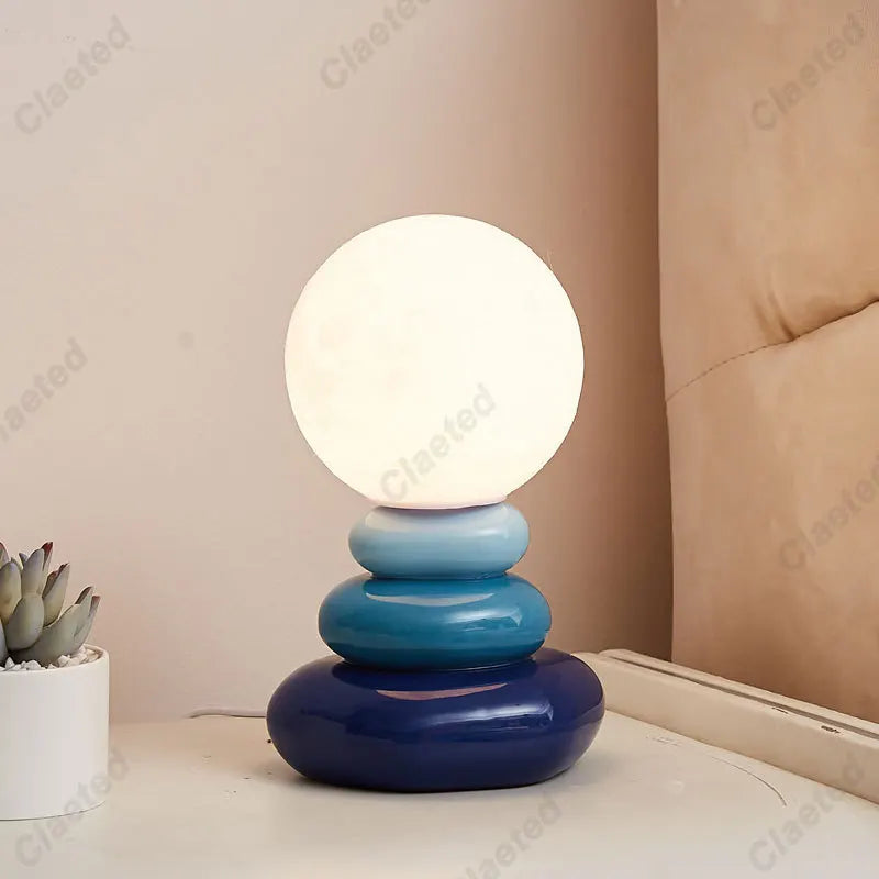 Creative Nordic Stack Stone Table Lamp for Cozy Ambiance