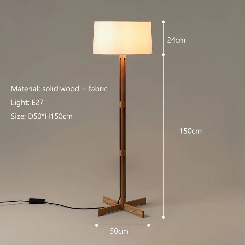 Wabi Sabi Wooden Floor Lamp for Modern Interior Decor