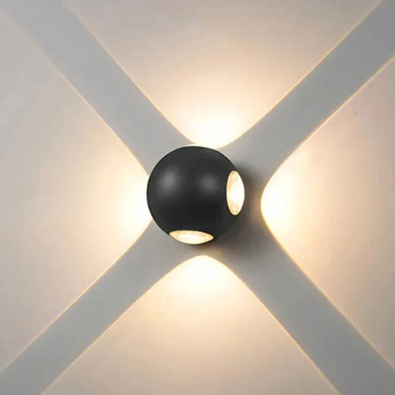 Four-Sided Hemisphere LED Wall Sconce - 4W Indoor & Outdoor Decor