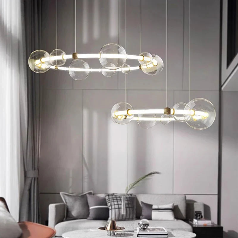 Luxury Bubble Long Strip LED Lighting with Creative Clear Glass