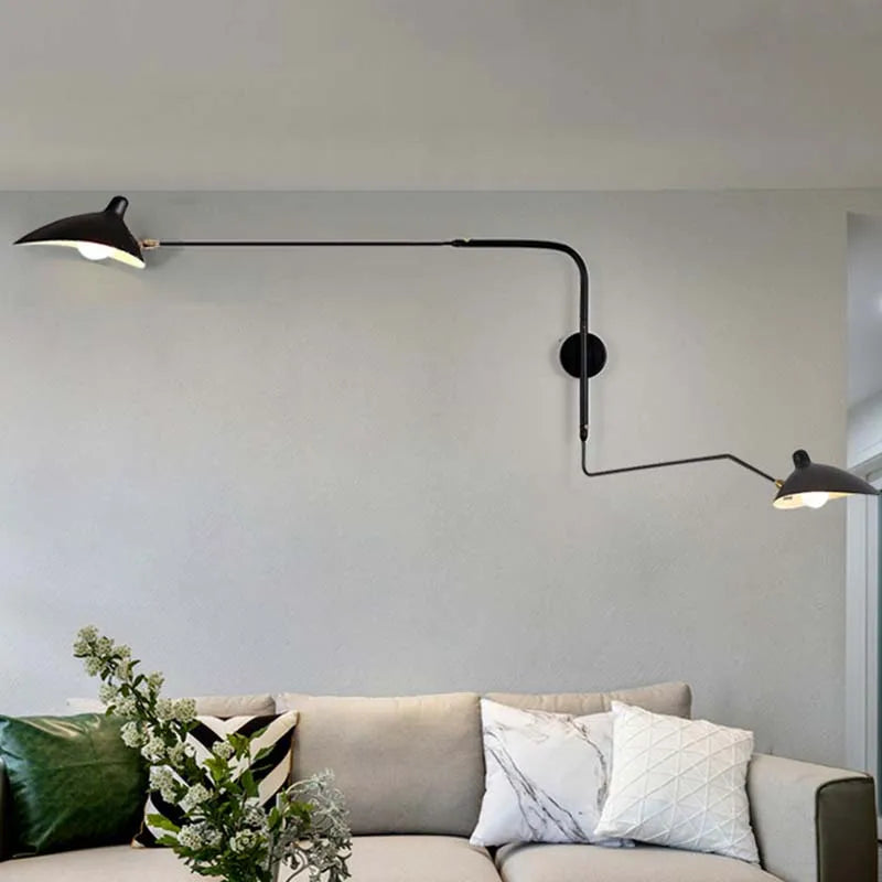 Modern Minimalist Nordic Wall Sconce with Adjustable Arm for Living Room, Study, Bedroom, and Reading