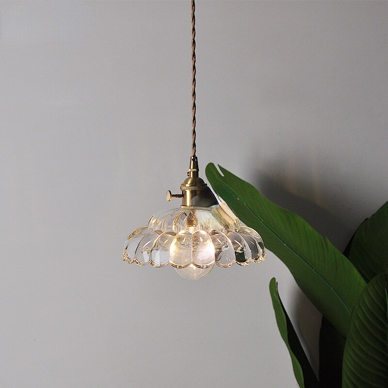 Retro Lodge Glass Shade Pendant Light