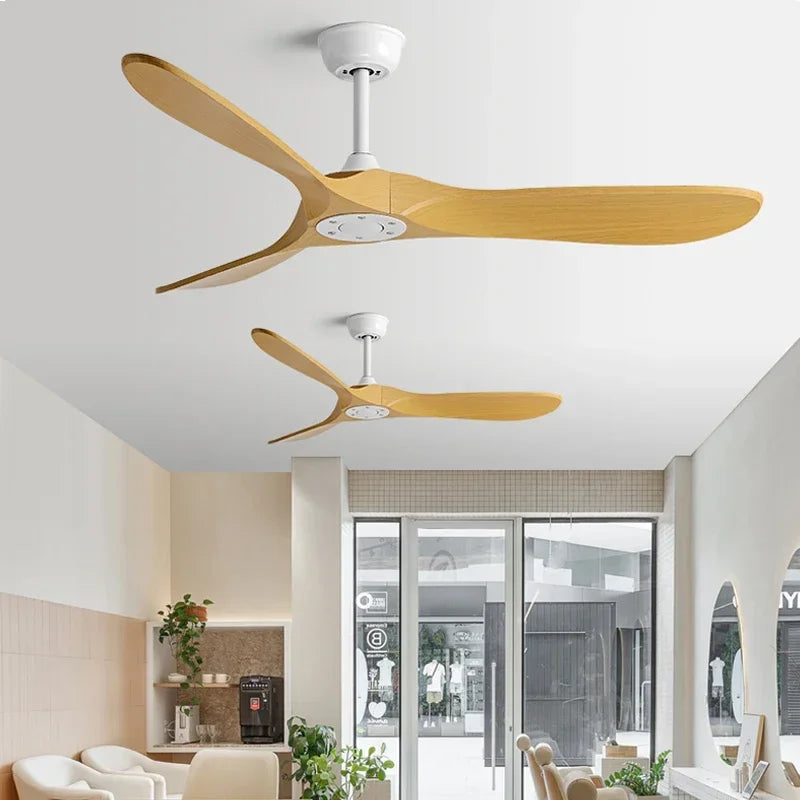 Vintage Wood Industrial Ceiling Fan with Remote Control