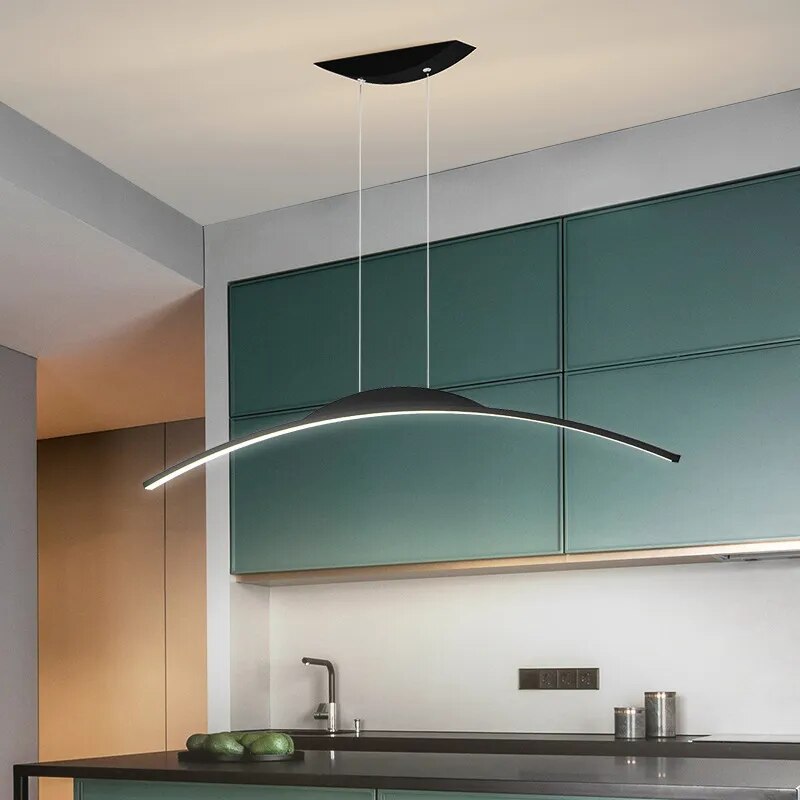 Curved Nordic Pendant Light for Kitchen Bar