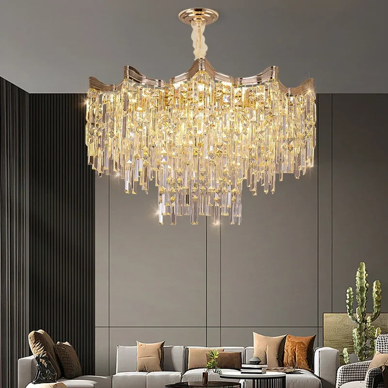 Modern 7-Tier Crystal Chandelier for Interior Decoration