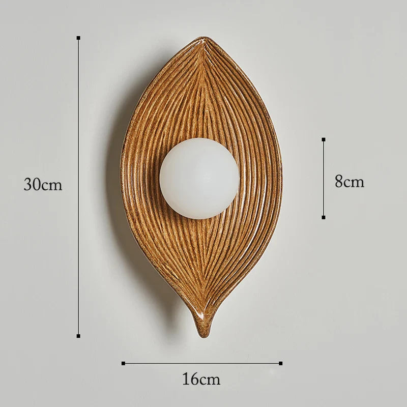 Vintage Leaf Design Resin Wall Sconce