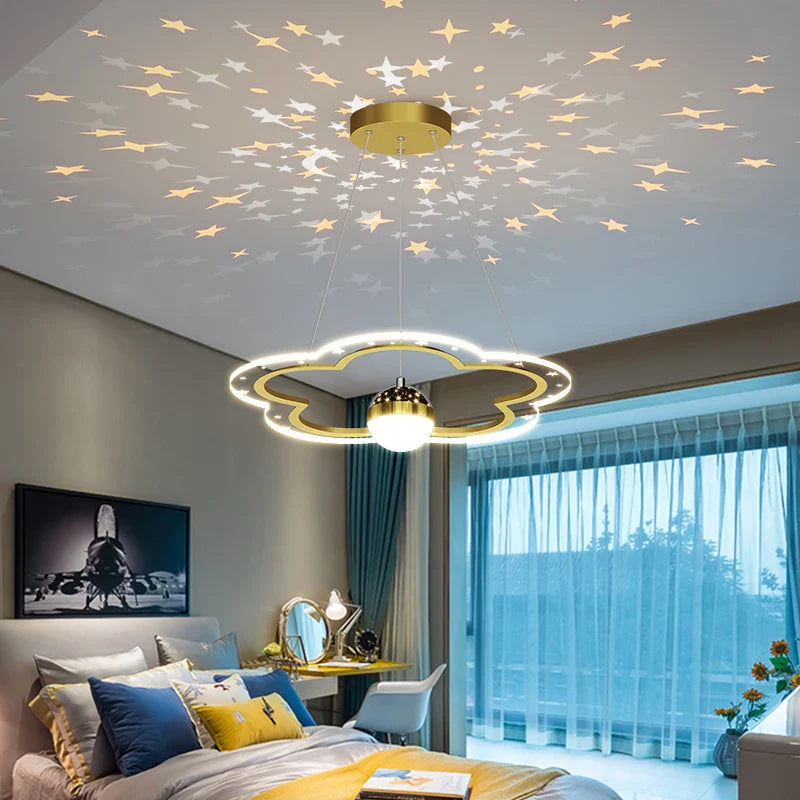 Creative Modern LED Star Pendant Lights for Kids' Rooms