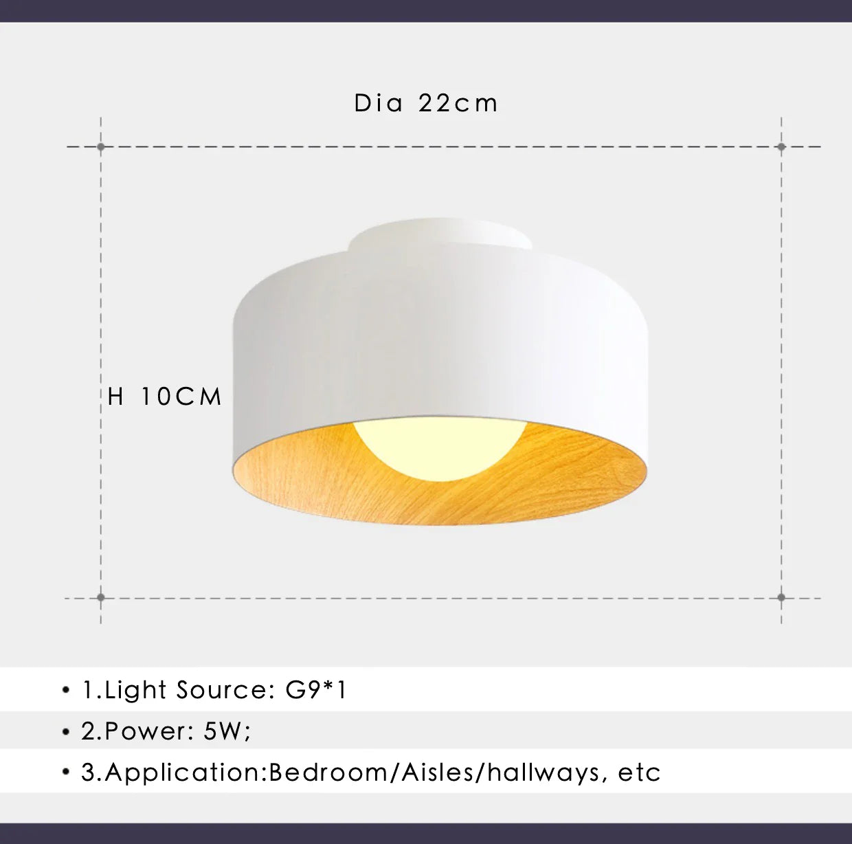 Modern Nordic Walnut Wood Textured LED Ceiling Light for Bedroom, Living Room, Kitchen, Study, Hallway, Balcony - Round G9 Chandelier