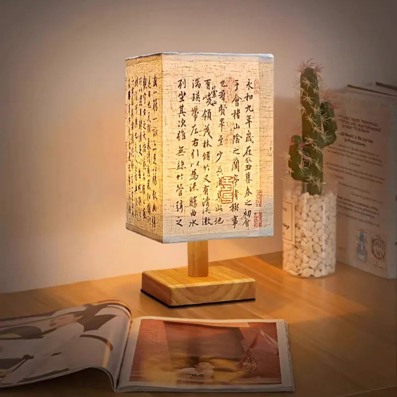 Chinese Style LED Desk Lamp with USB Port and Adjustable Brightness