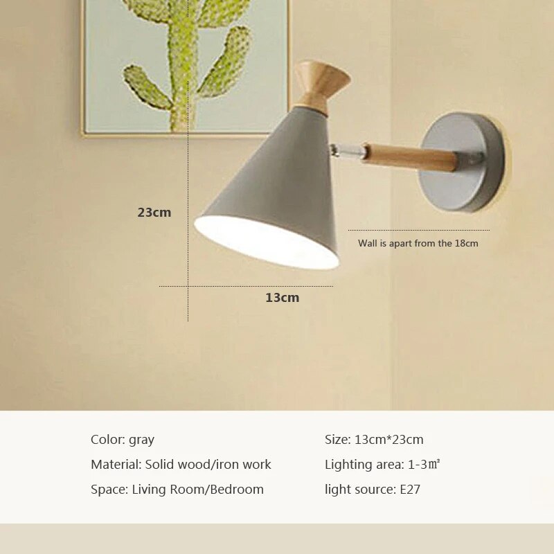 Nordic Solid Wood Wall Sconce