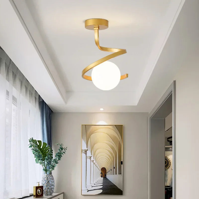 Nordic Glass Sphere Ceiling Light Fixture