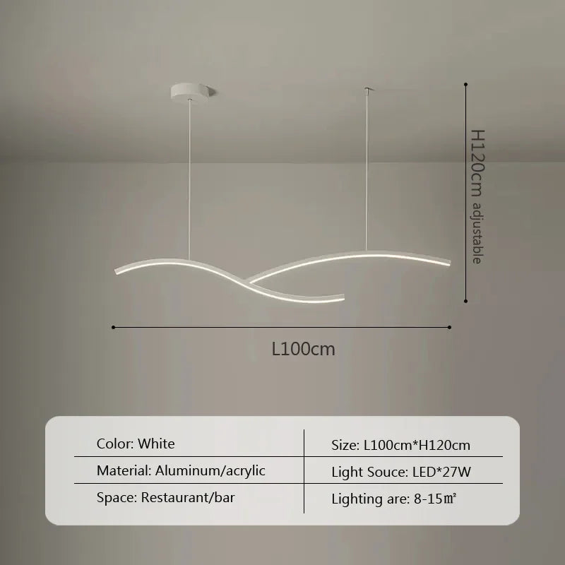 Modern LED Pendant Light with Hyperbolic Acrylic Shade