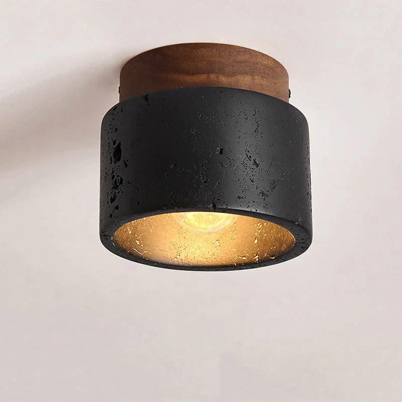 Italian Black Travertine Spot Ceiling Light