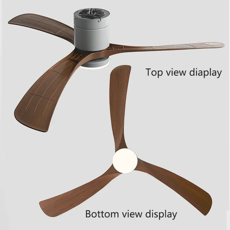 Modern Black ABS Ceiling Fan with LED Light and Remote Control