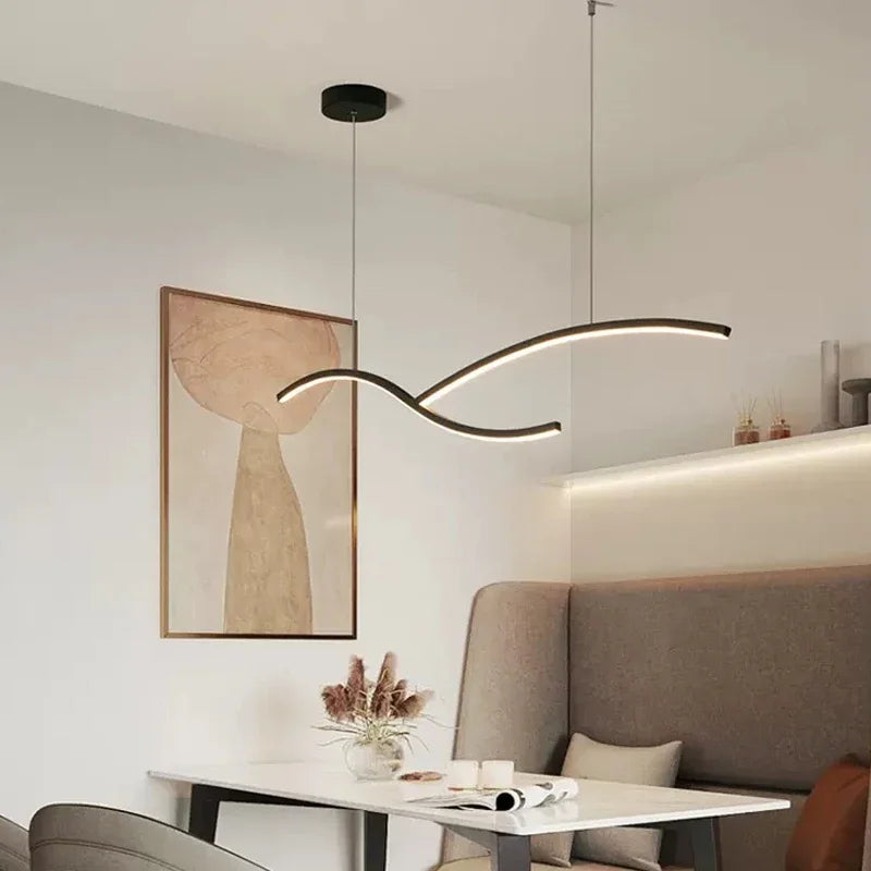 Modern LED Pendant Light with Hyperbolic Acrylic Shade