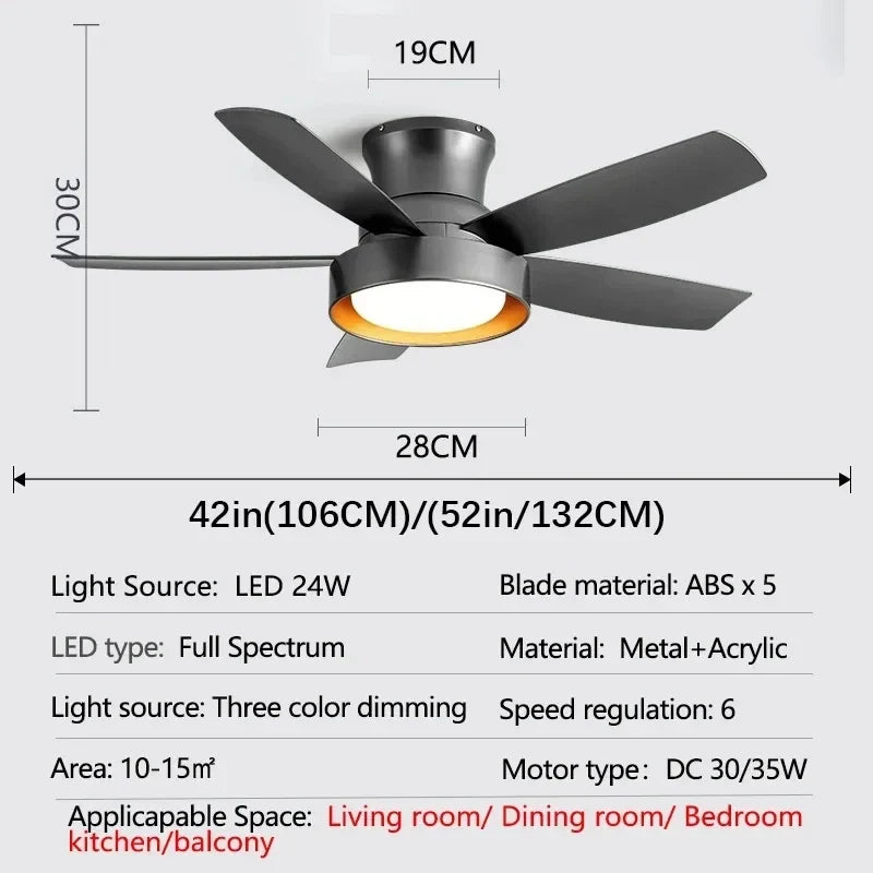Modern Ceiling Fan with Light for Summer