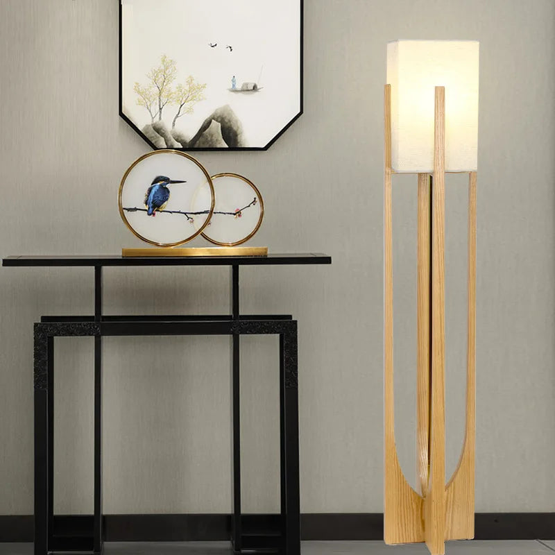 Chinese Wooden Floor Lamp for Living Room and Bedroom - Nordic Design LED Table Lamp