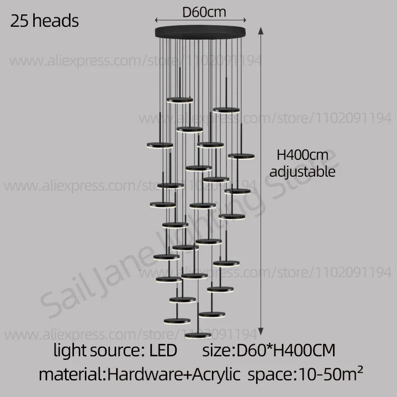 Modern Nordic Design LED Circular Pendant Light