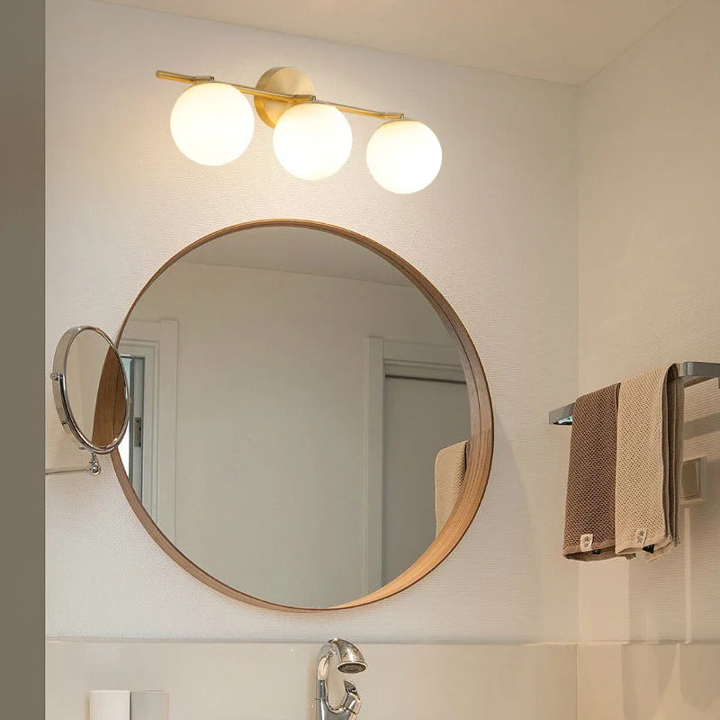 Nordic LED Ceiling Light Fixture - Modern Glass Ball Chandelier for Hallway, Balcony, and Kitchen