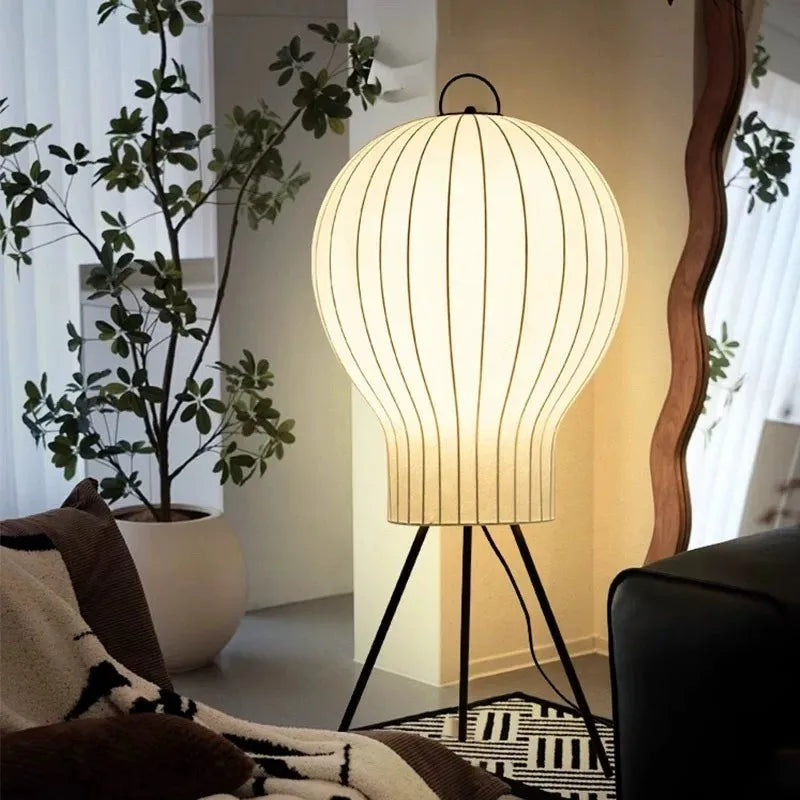Japanese Silk Wabi Sabi Floor Lamp for Creative Home Decor