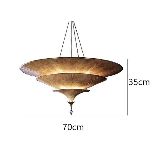 Modern Cone Pendant Light with Sheepskin Shade
