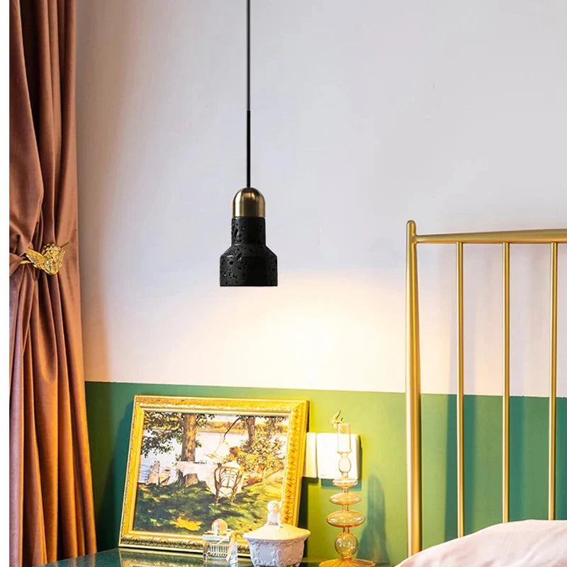 Vintage Minimalist Volcanic Stone Bedside Lamp for Cafe & Bar