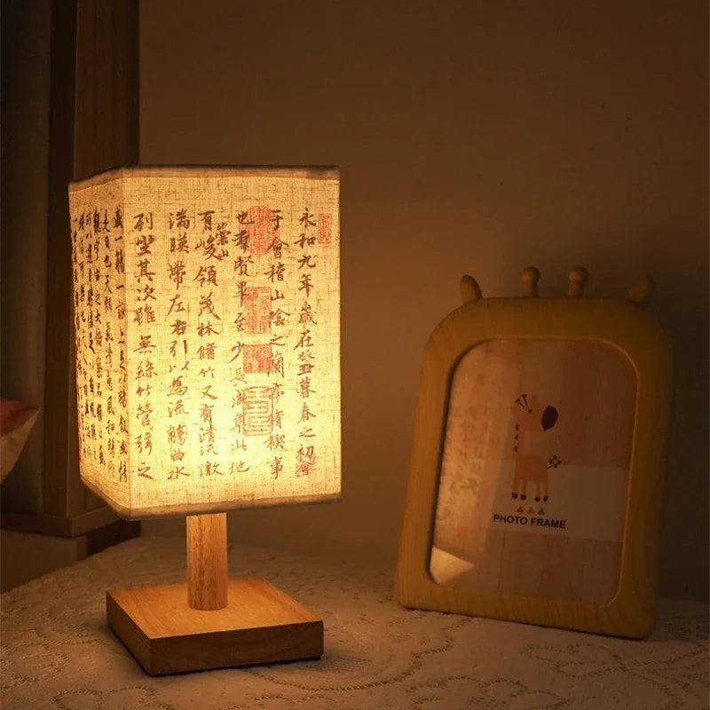 Chinese Style LED Desk Lamp with USB Port and Adjustable Brightness
