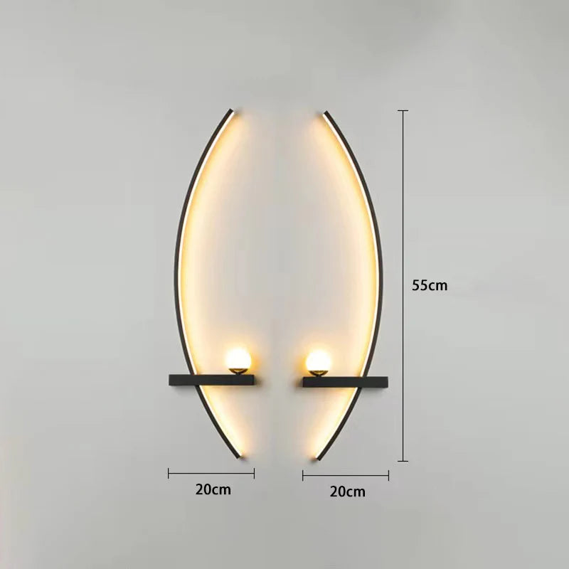 Modern Black LED Wall Sconce - Minimalist Decorative Light for Bedroom, Study, and Home