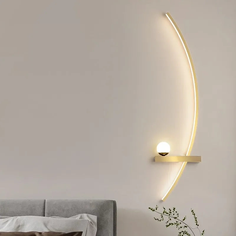 Modern Black LED Wall Sconce - Minimalist Decorative Light for Bedroom, Study, and Home