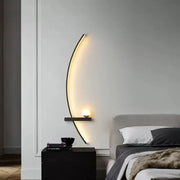Modern Black LED Wall Sconce - Minimalist Decorative Light for Bedroom, Study, and Home