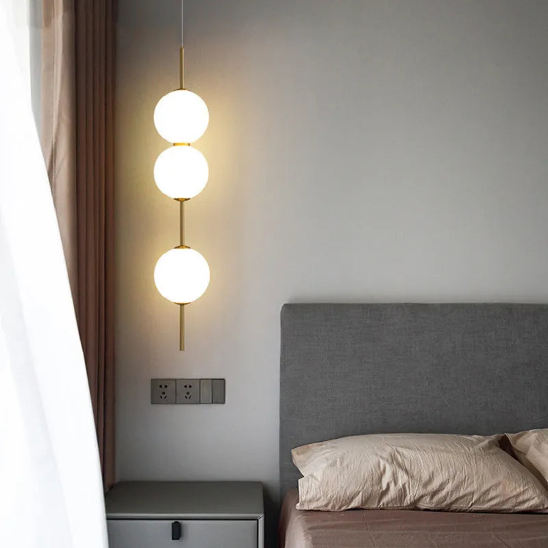 Modern Glass Ball Pendant Light for Bedroom & Entryway