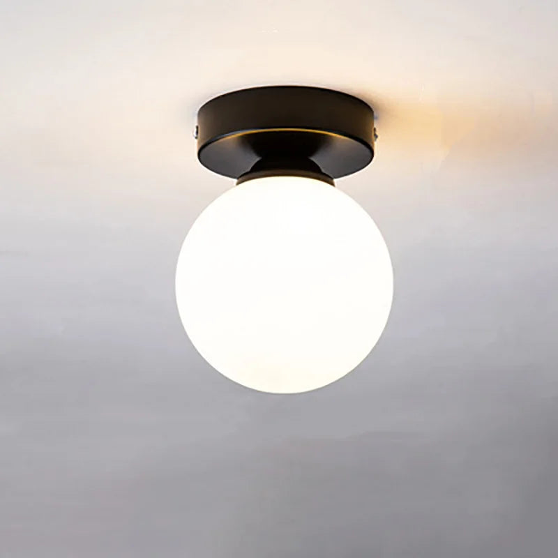 Round Frosted Glass Ceiling Light Fixture