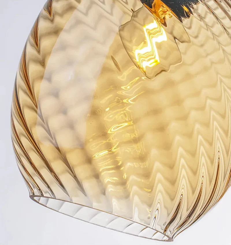 Modern Water Grain Glass LED Pendant Light for Home Decor