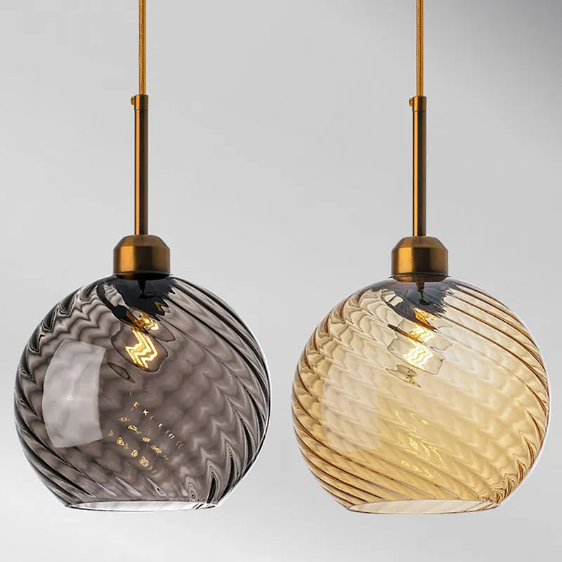 Modern Water Grain Glass LED Pendant Light for Home Decor