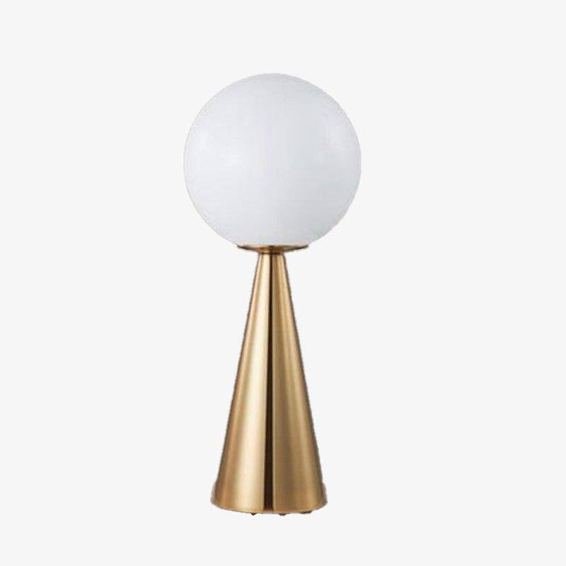 Modern Gold Cone Table Lamp and Round Ball Lamp